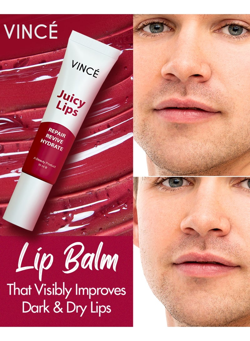 VINCE Juicy Lips Pack Of 3 – Long-Lasting Moisture for Dry, Chapped Lips, Softens & Soothes with Shea Butter & 4 Natural Oils – Enhances Natural Lip Color, Non-Greasy, Pocket-Friendly, Unisex – Paraben-Free, 10ml Each - Image 3
